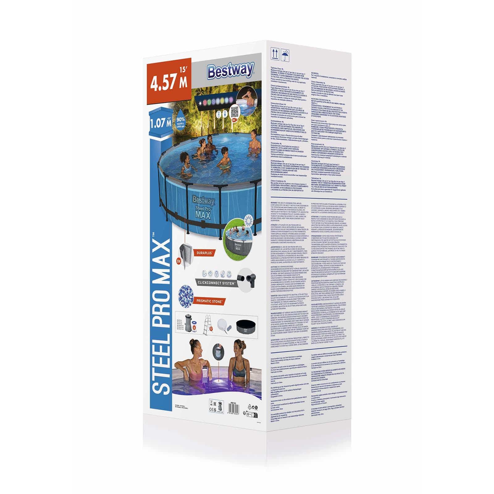 Bestway – Steel Pro Max piscina desmontable circular (457 × 107 cm) - BricoandPool