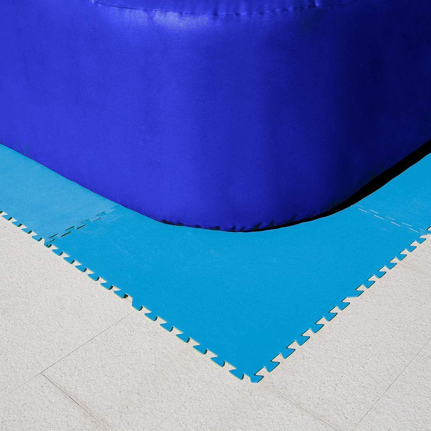 Bestway - Tapiz de suelo de goma azul (50 x 50 cm) - BricoandPool