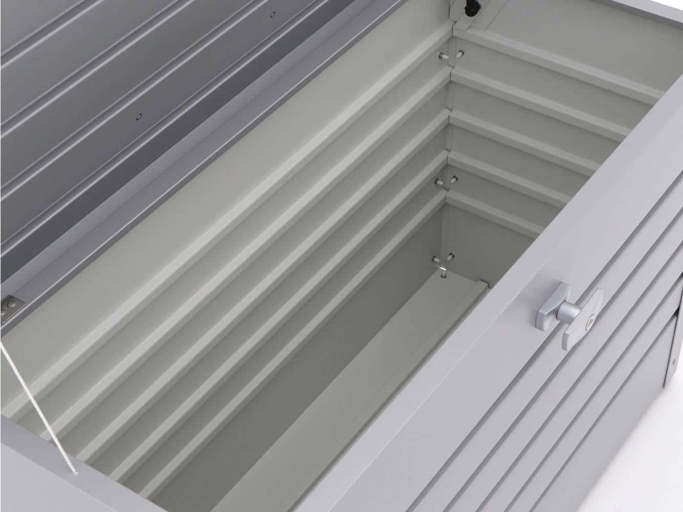 Biohort – Cassapanca metallica per esterni Grigio quarzo metallizzato