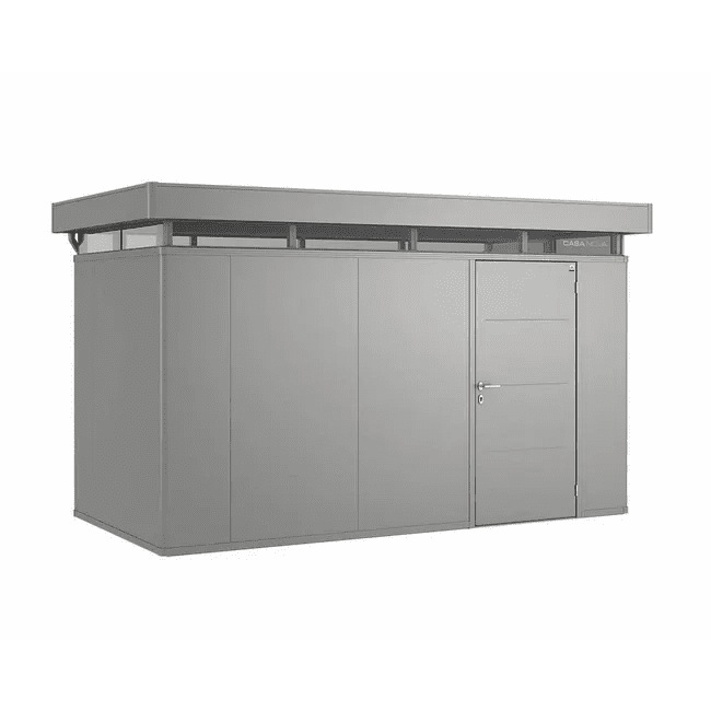 Biohort – CasaNova pérgola de diseño con paredes aislantes en color Gris cuarzo metálico - BricoandPool