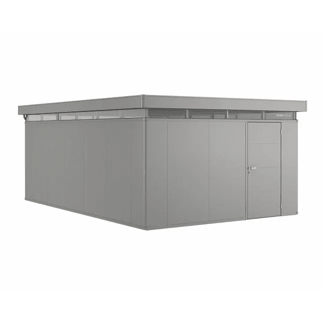 Biohort – CasaNova pérgola de diseño con paredes aislantes en color Gris cuarzo metálico - BricoandPool