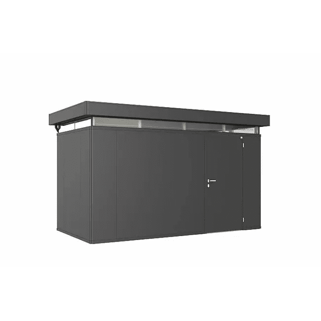 Biohort – CasaNova pérgola de diseño con paredes aislantes en color Gris oscuro metálico - BricoandPool