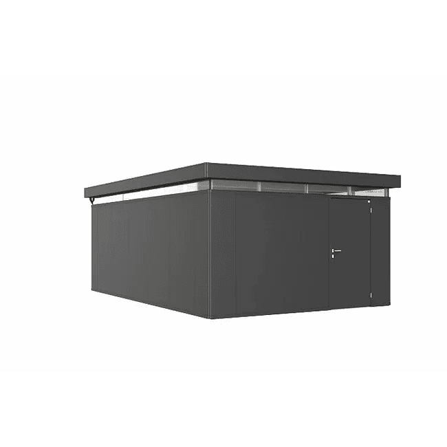 Biohort – CasaNova pérgola de diseño con paredes aislantes en color Gris oscuro metálico - BricoandPool