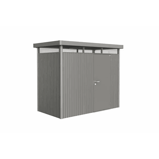 Biohort – HighLine Caseta metálica de jardín en color Gris cuarzo metálico - BricoandPool