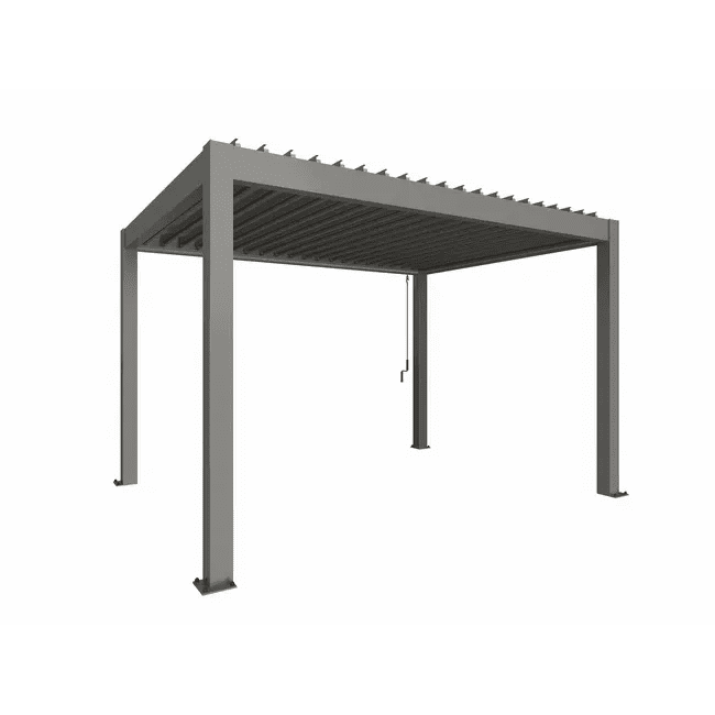 Biohort – Pergola Sombra y espacio exterior en color Gris cuarzo metálico - BricoandPool