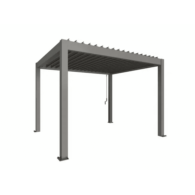 Biohort – Pergola Sombra y espacio exterior en color Gris cuarzo metálico - BricoandPool