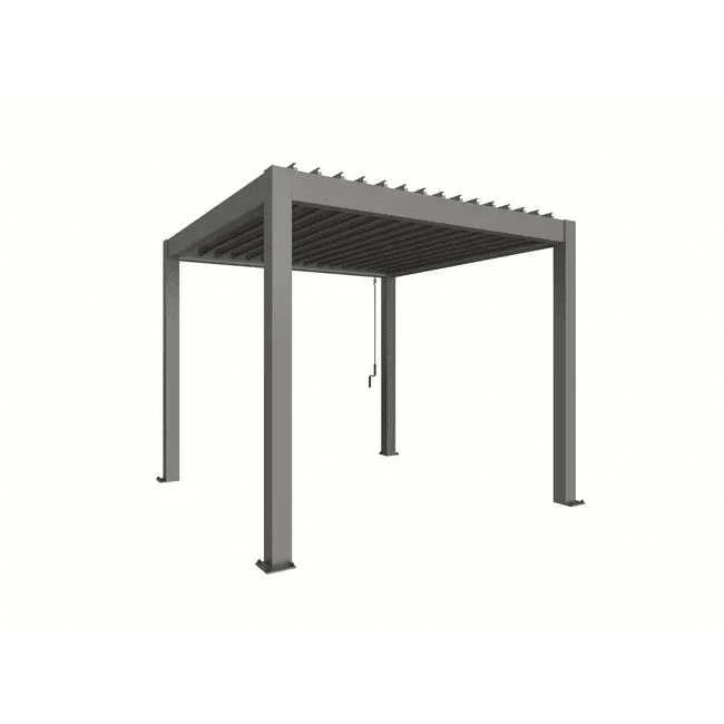 Biohort – Pergola Sombra y espacio exterior en color Gris cuarzo metálico - BricoandPool