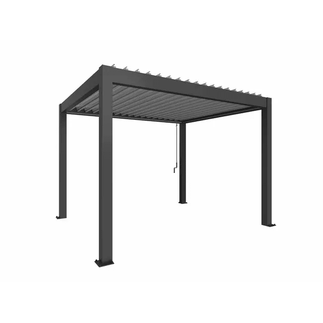Biohort – Pergola Sombra y espacio exterior en color Gris oscuro metálico - BricoandPool