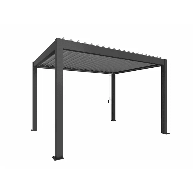 Biohort – Pergola Sombra y espacio exterior en color Gris oscuro metálico - BricoandPool
