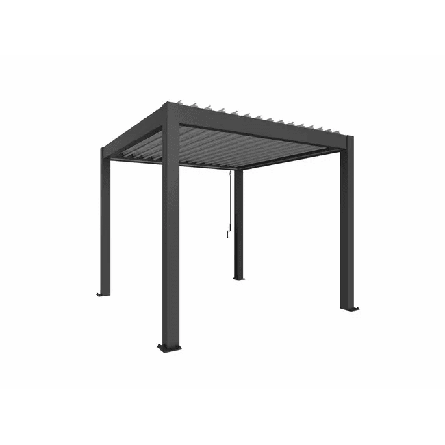 Biohort – Pergola Sombra y espacio exterior en color Gris oscuro metálico - BricoandPool