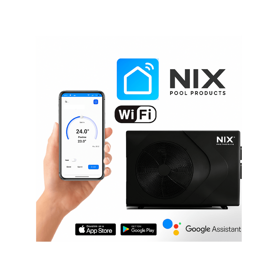 Bomba de calor de piscina Full Inverter Wifi Nix - BricoandPool