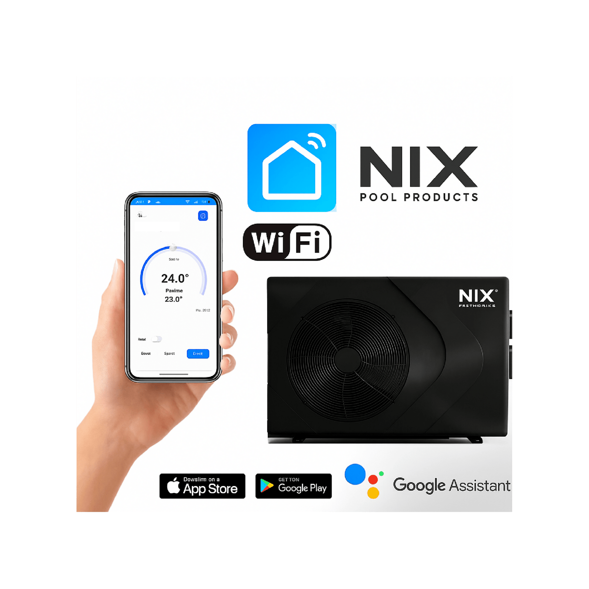 Bomba de calor de piscina Full Inverter Wifi Nix - BricoandPool