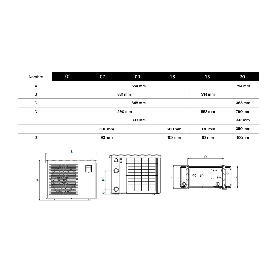 Bomba de calor de piscina Full Inverter Wifi Nix - BricoandPool