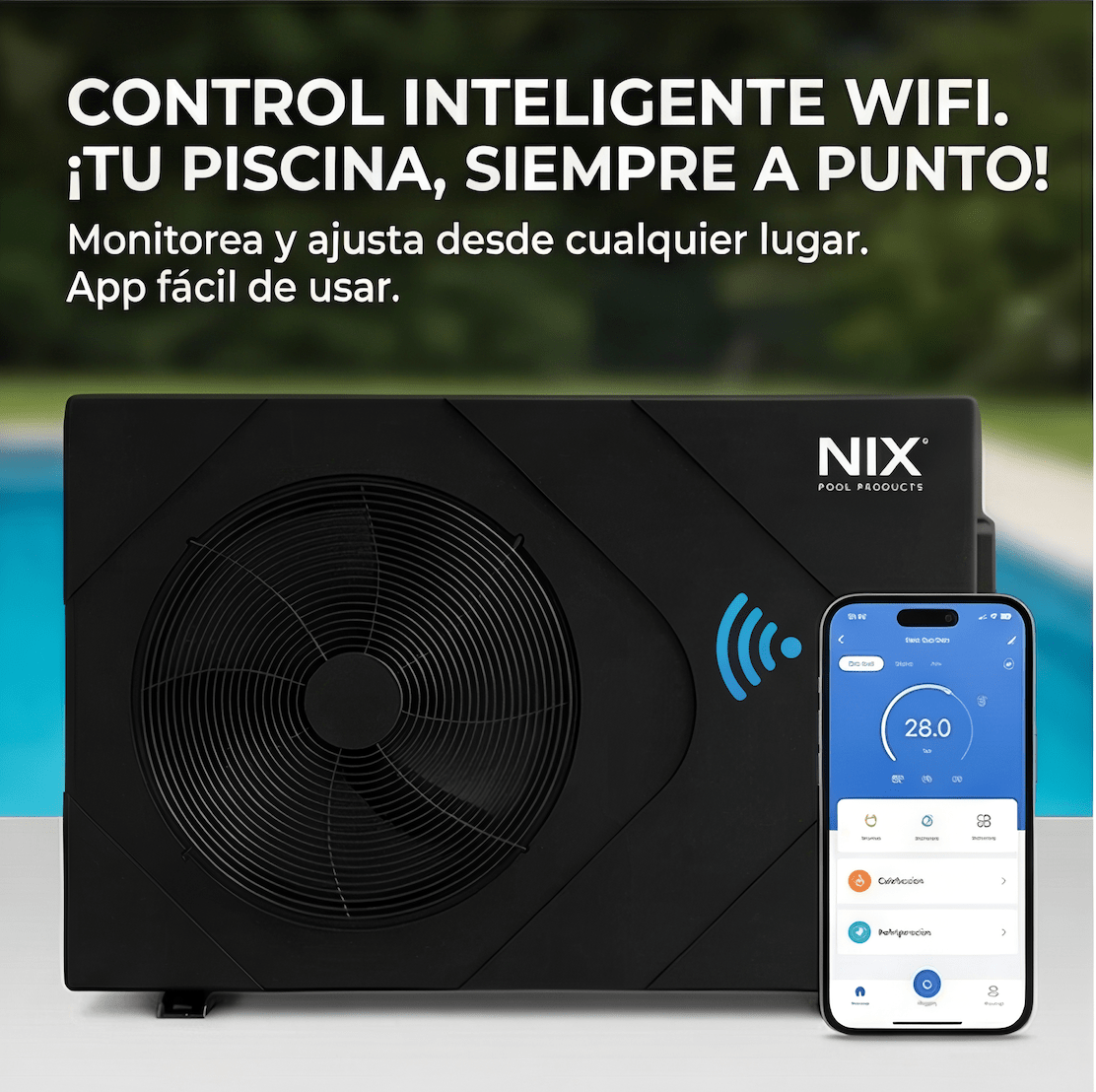 Bomba de calor de piscina Full Inverter Wifi Nix - BricoandPool