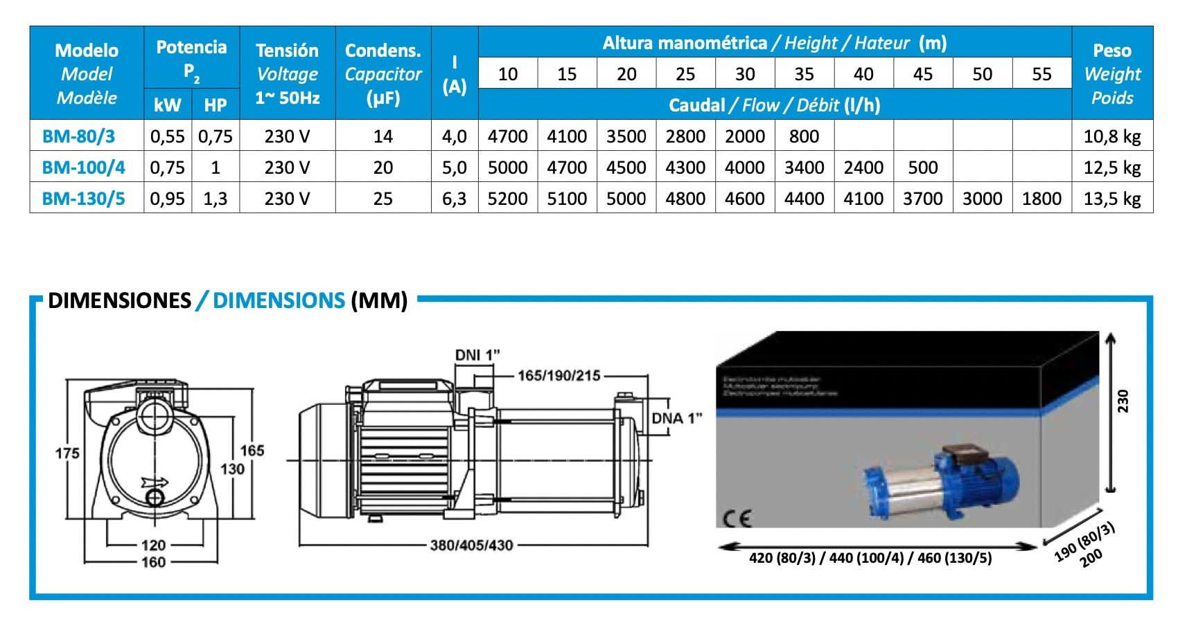 Bombas Bcn - Bomba de Agua Horizontal BM - BricoandPool