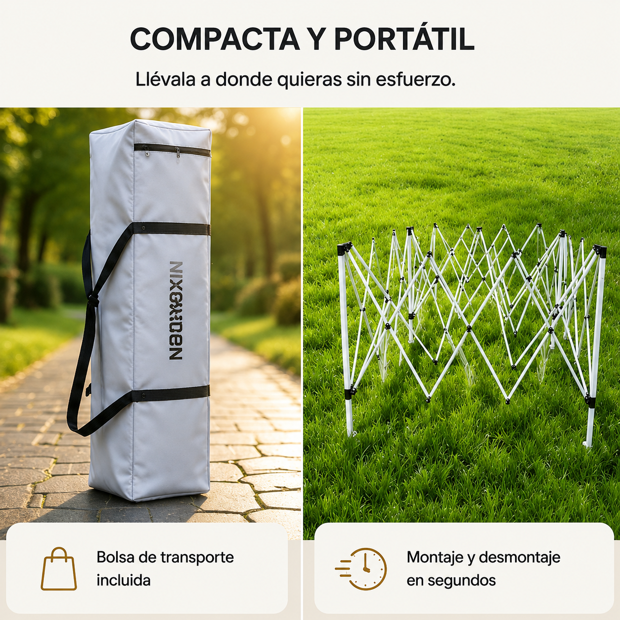 Tenda pieghevole 6x3 m con 6 pareti laterali, struttura rinforzata e borsa per il trasporto colore bianco