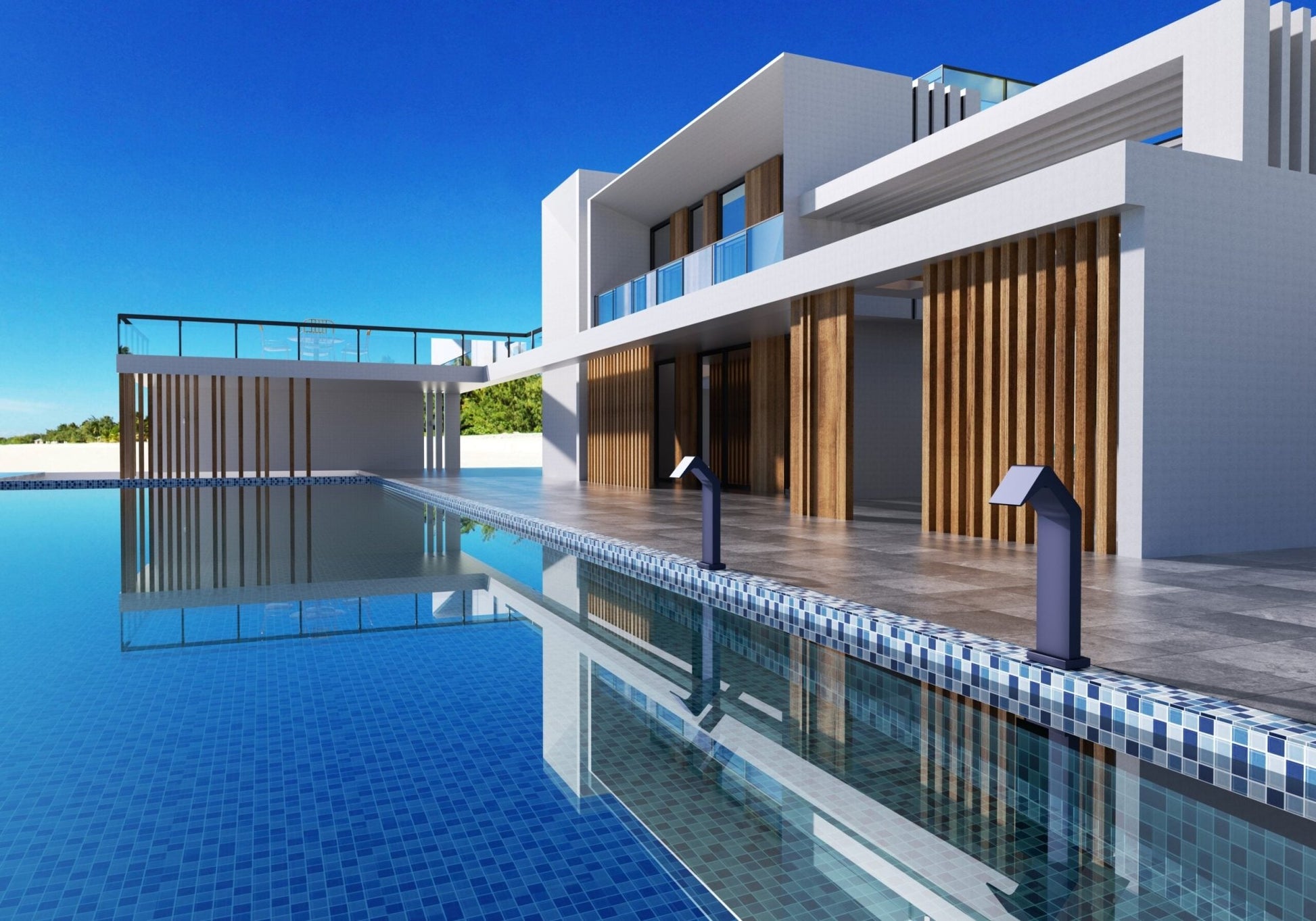 Cascada de agua para piscina 15cm NIÁGARA Azul - BricoandPool