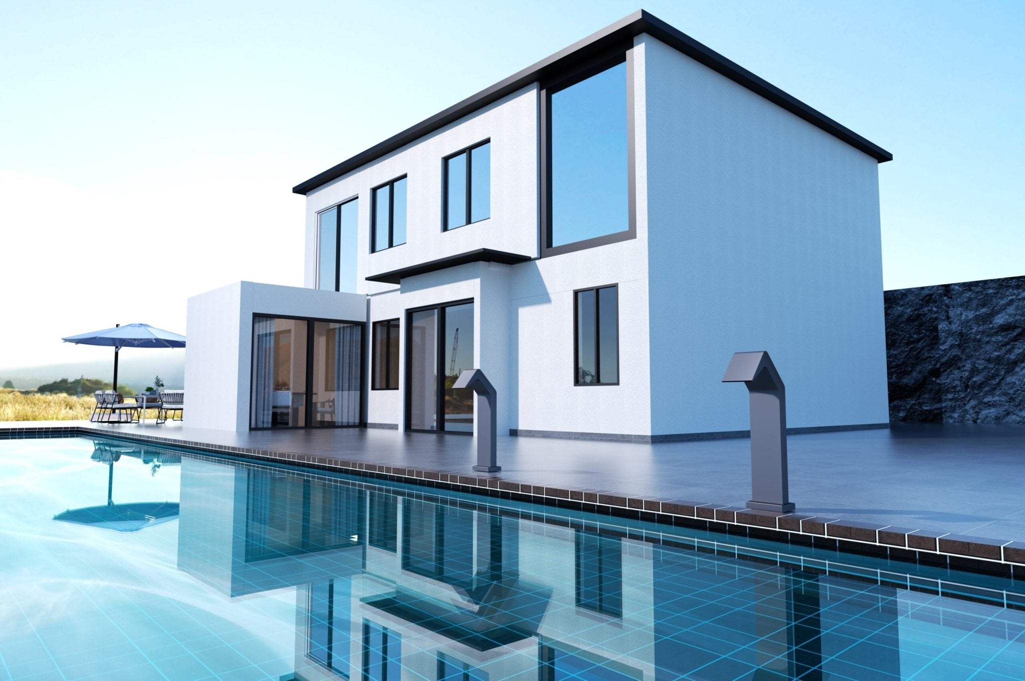 Cascada de agua para piscina 15cm NIÁGARA Gris - BricoandPool