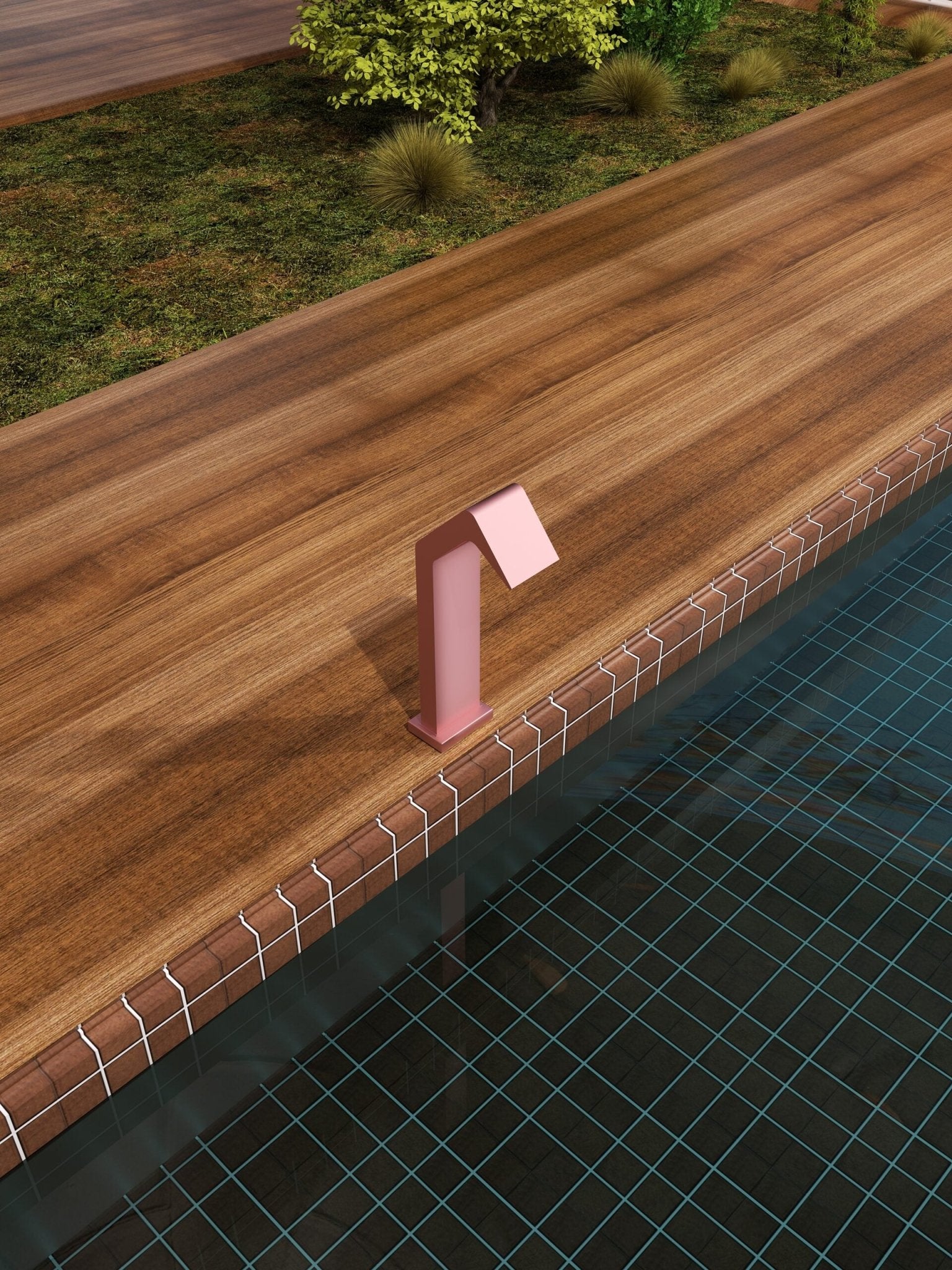 Cascada de agua para piscina 15cm NIÁGARA Rosa - BricoandPool