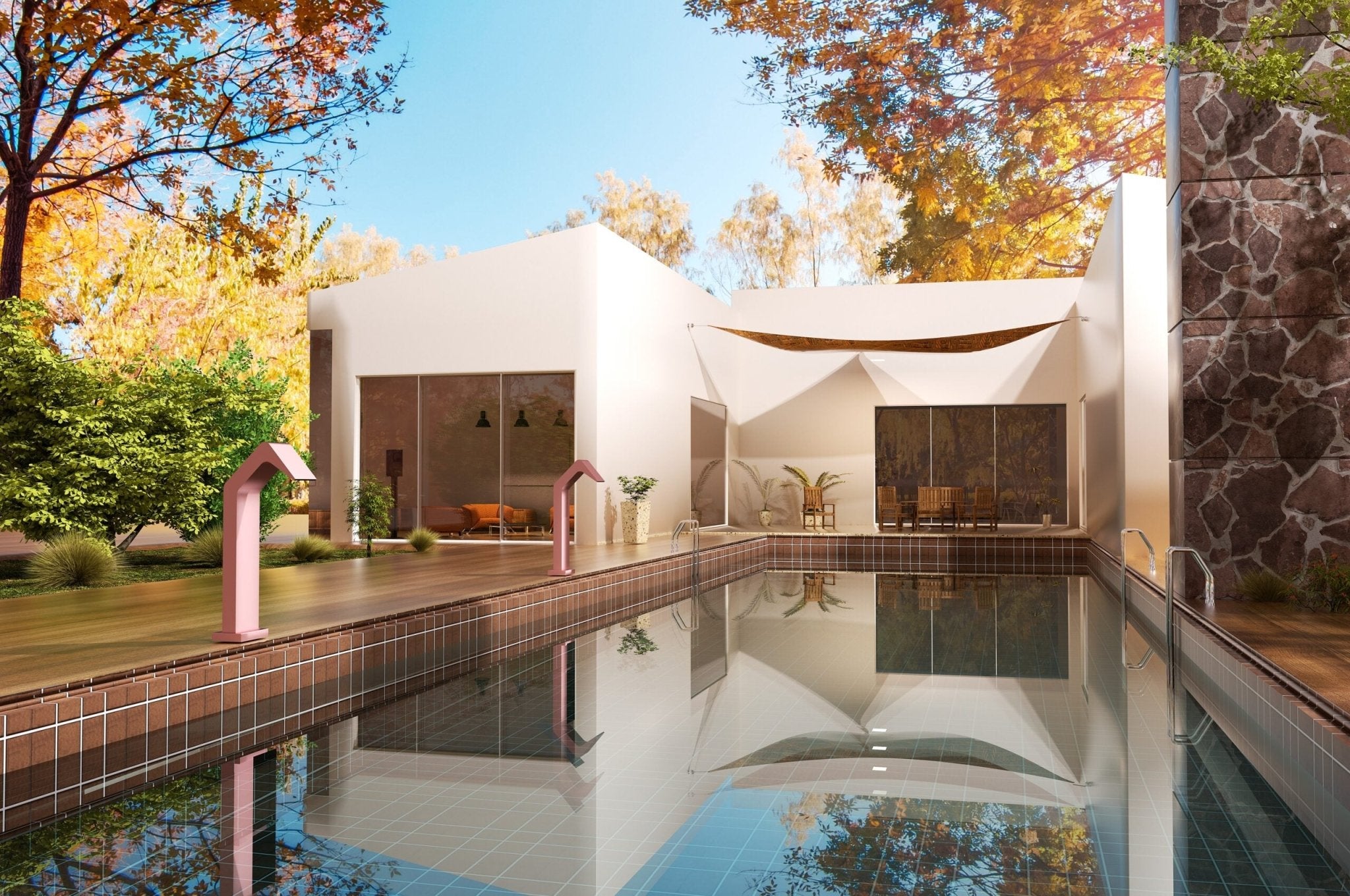 Cascada de agua para piscina 15cm NIÁGARA Rosa - BricoandPool