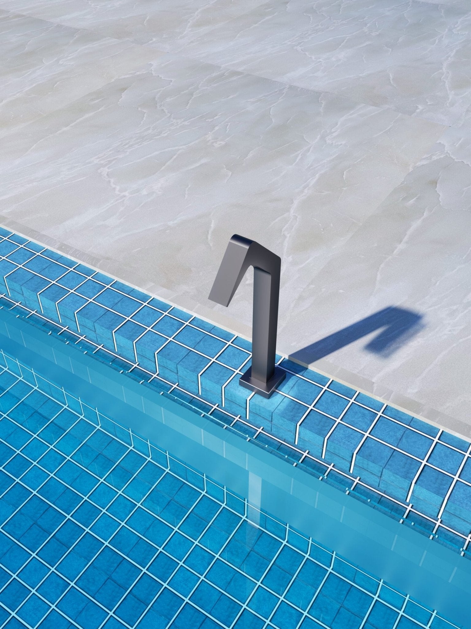 Cascada de agua para piscina 6cm NIÁGARA Gris cobalto - BricoandPool