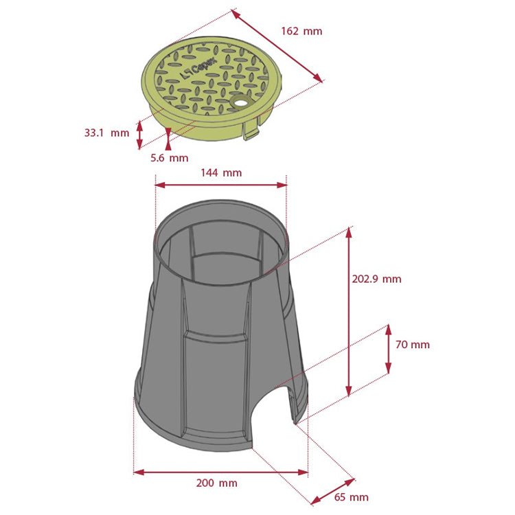 Cepex - Arqueta circular 5" con tapa de cierre a presión - BricoandPool