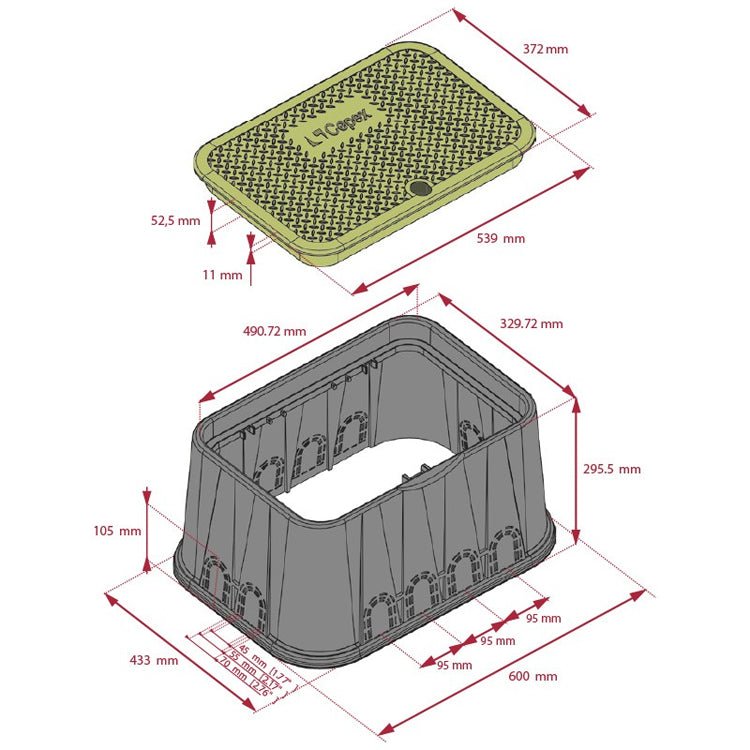 Cepex - Arqueta rectangular Jumbo con tornillo - BricoandPool