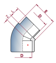 Cepex - Codo 45º PVC - C PRESIÓN encolar hembra x macho - BricoandPool