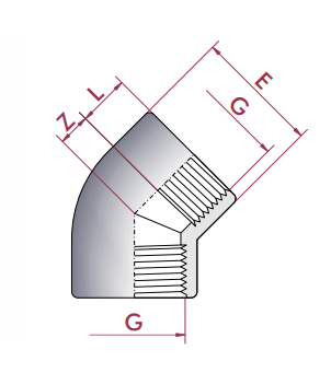 Cepex - Codo 45º PVC roscar hembra - BricoandPool