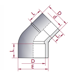 Cepex - Codo 45º reducido PVC encolar - BricoandPool