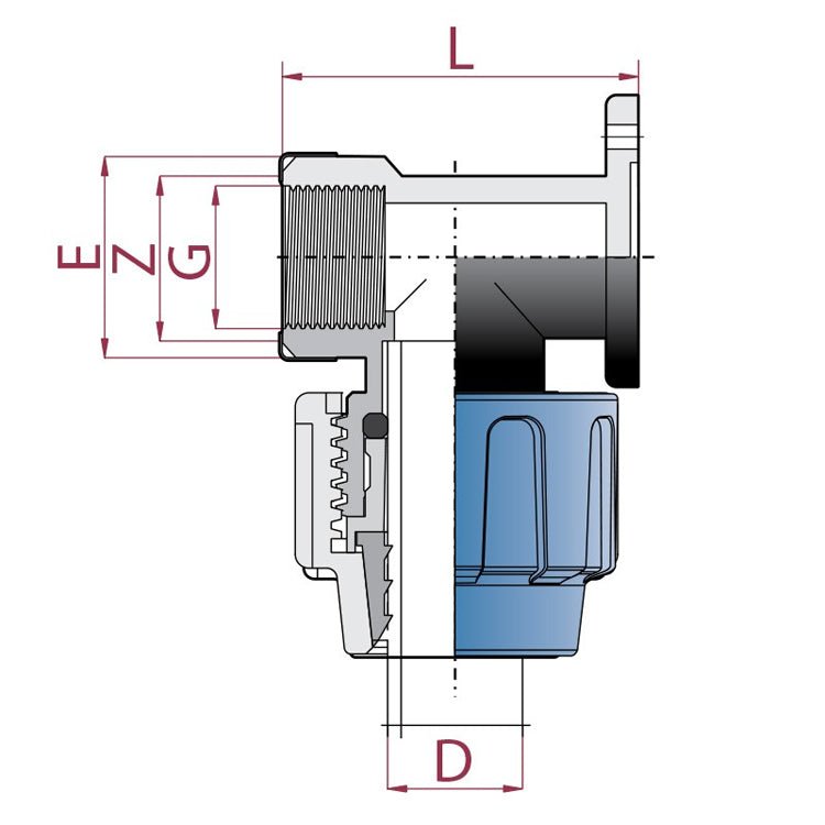 Cepex - Codo grifo reforzado polietileno rosca hembra - BricoandPool