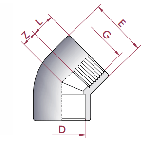 Cepex - Codo mixto 45º PVC encolar y roscar - BricoandPool