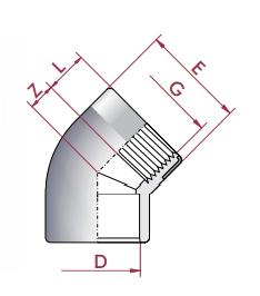 Cepex - Codo mixto reforzado 45º PVC encolar hembra y roscar hembra - BricoandPool