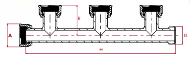 Cepex - Colector PVC 3 salidas - BricoandPool