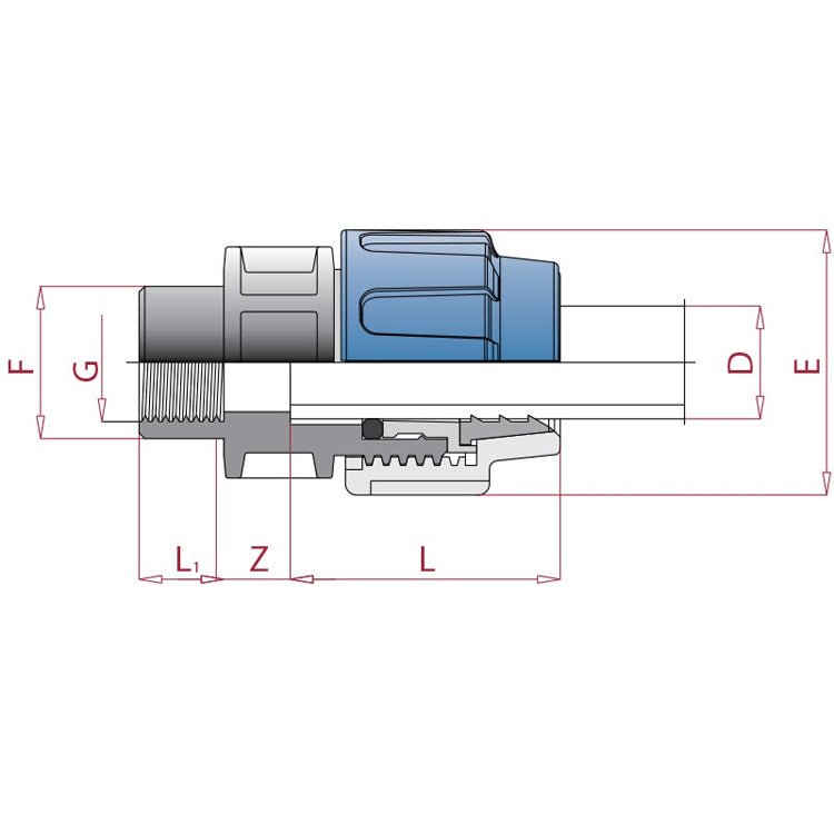 Cepex - Enlace mixto polietileno rosca hembra - BricoandPool