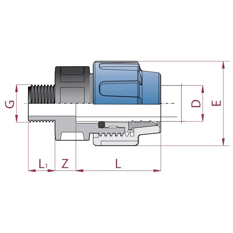 Cepex - Enlace mixto polietileno rosca macho - BricoandPool