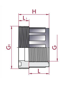 Cepex - Manguito enlace tuerca PVC roscar macho x hembra - BricoandPool