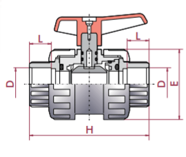 Cepex - Válvula de bola Standard PVC - U PE - EPDM encolar - BricoandPool