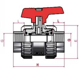 Cepex - Válvula de bola [STD] PVC - U PTFE - FPM roscar - BricoandPool