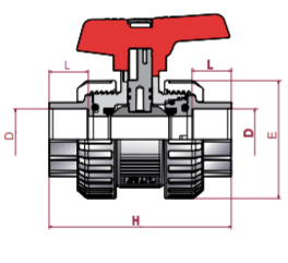 Cepex - Válvula de bola [STD] PVC - U Teflón - EPDM encolar - BricoandPool