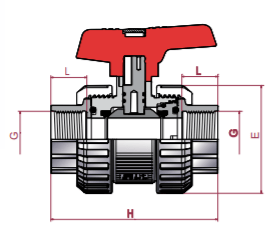 Cepex - Válvula de bola [STD] PVC - U Teflón - EPDM roscar - BricoandPool