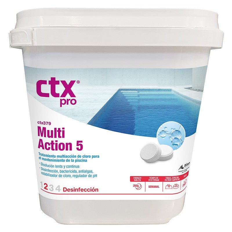 Cloro Multiaction 5 especial filtros cartucho en tabletas 250g CTX - 379 - BricoandPool