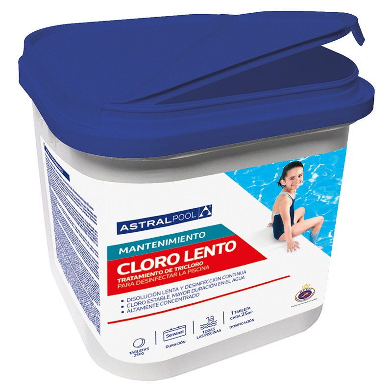 Astralpool - cloro lento em comprimidos de 250g