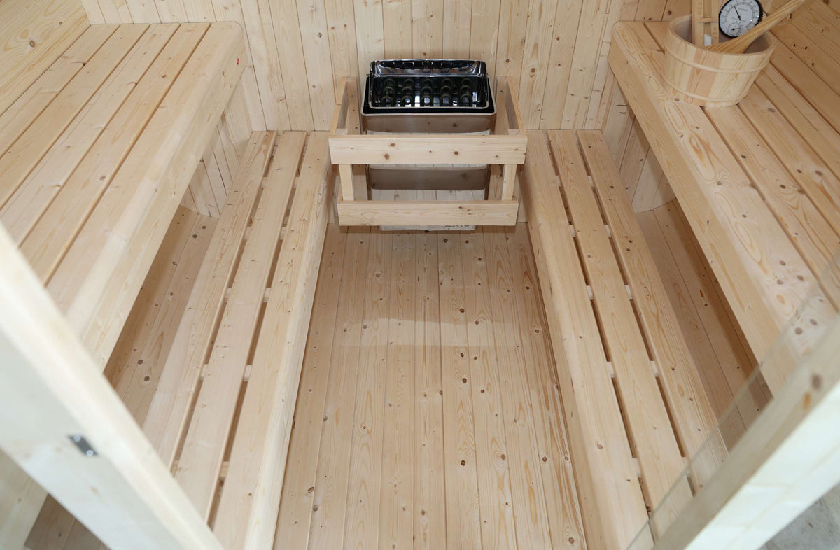 Sauna Exterior Cubo Panorámica Jardín 4-6 Personas