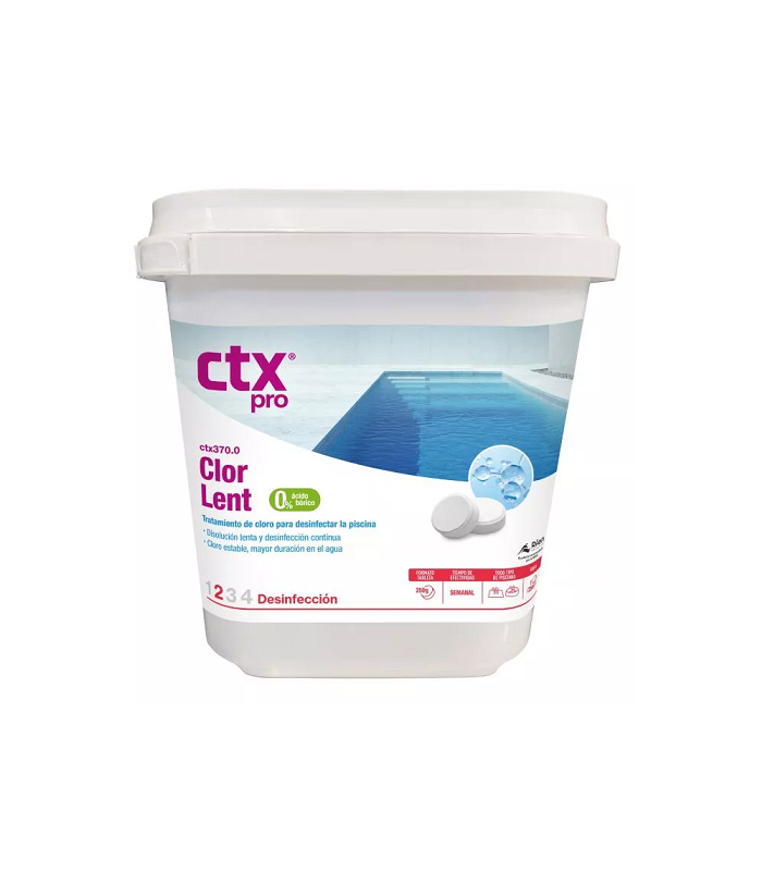 Långsam klortriklor i 250 g tabletter CTX-370 0% Poric