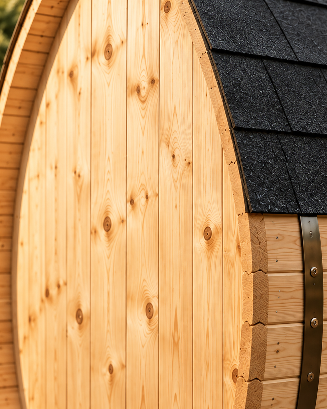 Sauna Barril Exterior Jardín 5-6 Personas - detalle