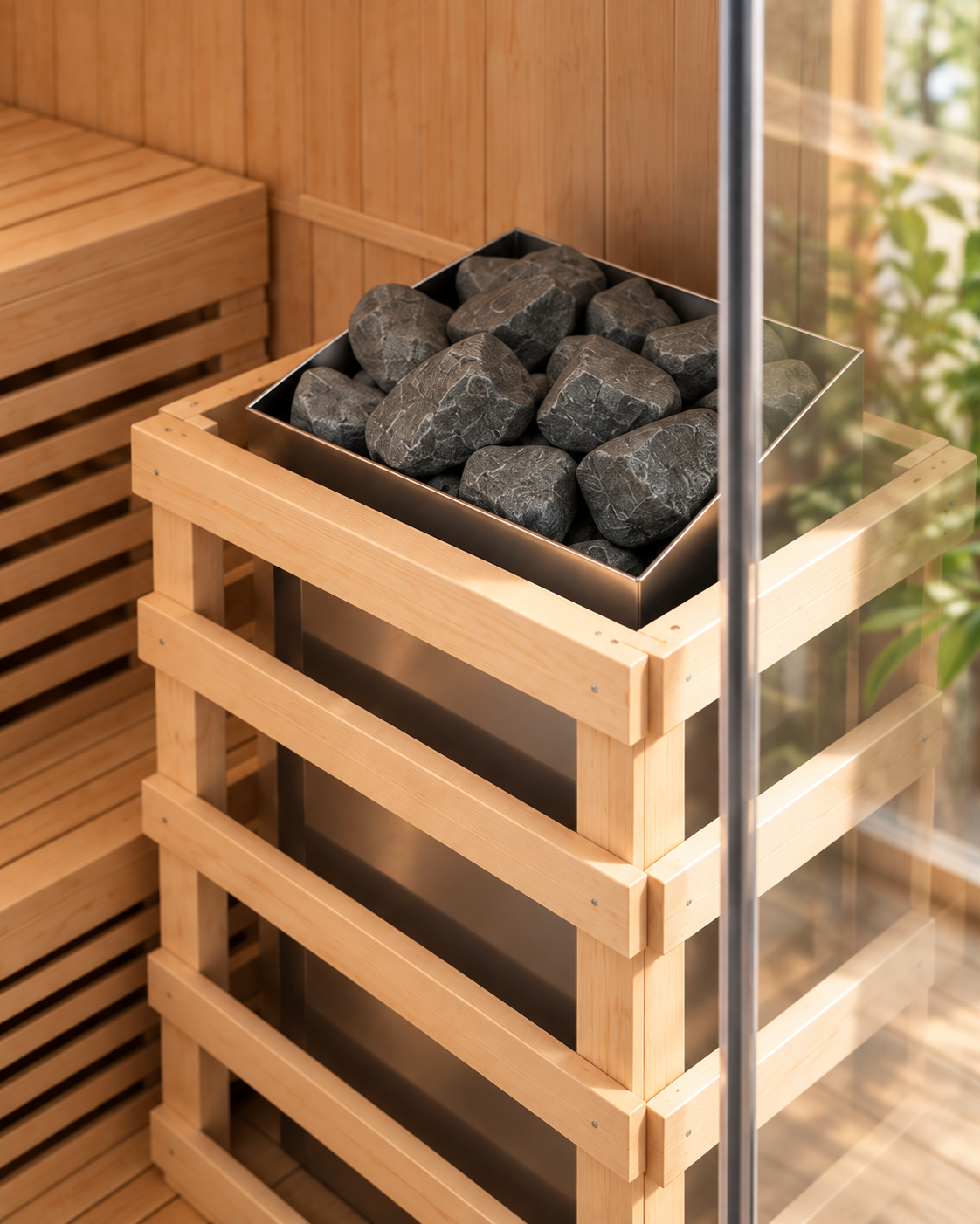 Sauna Finlandesa para casa Esquina 4-5 personas - detalle