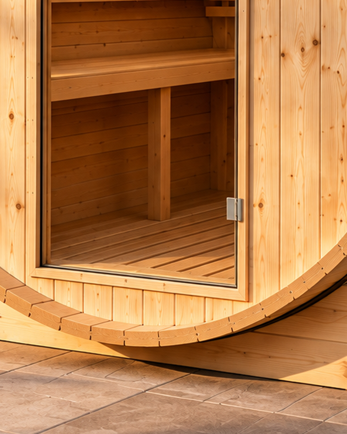 Sauna Barril Exterior Jardín 3-4 Personas - detalle