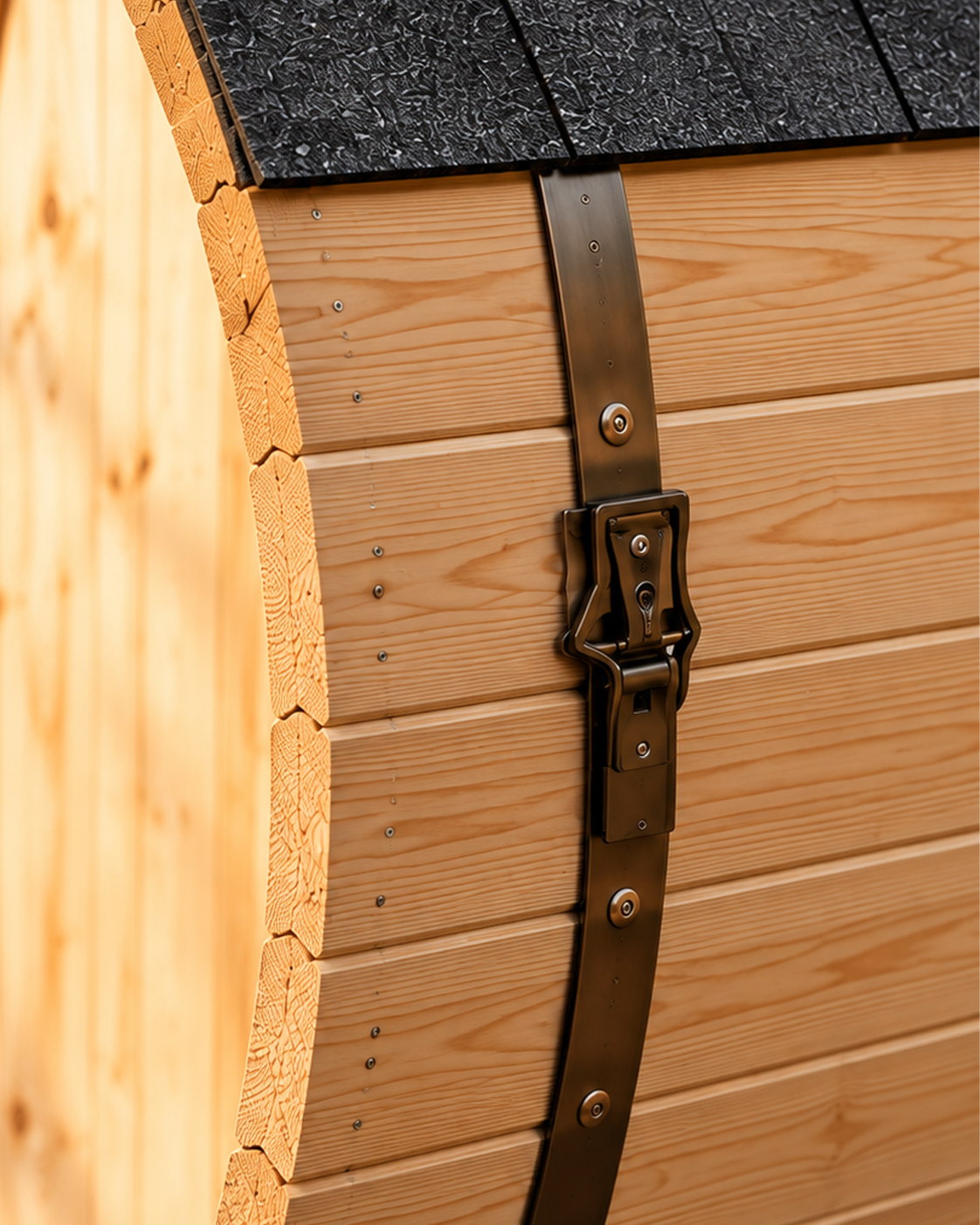 Sauna Barril Exterior Jardín 3-4 Personas - detalle