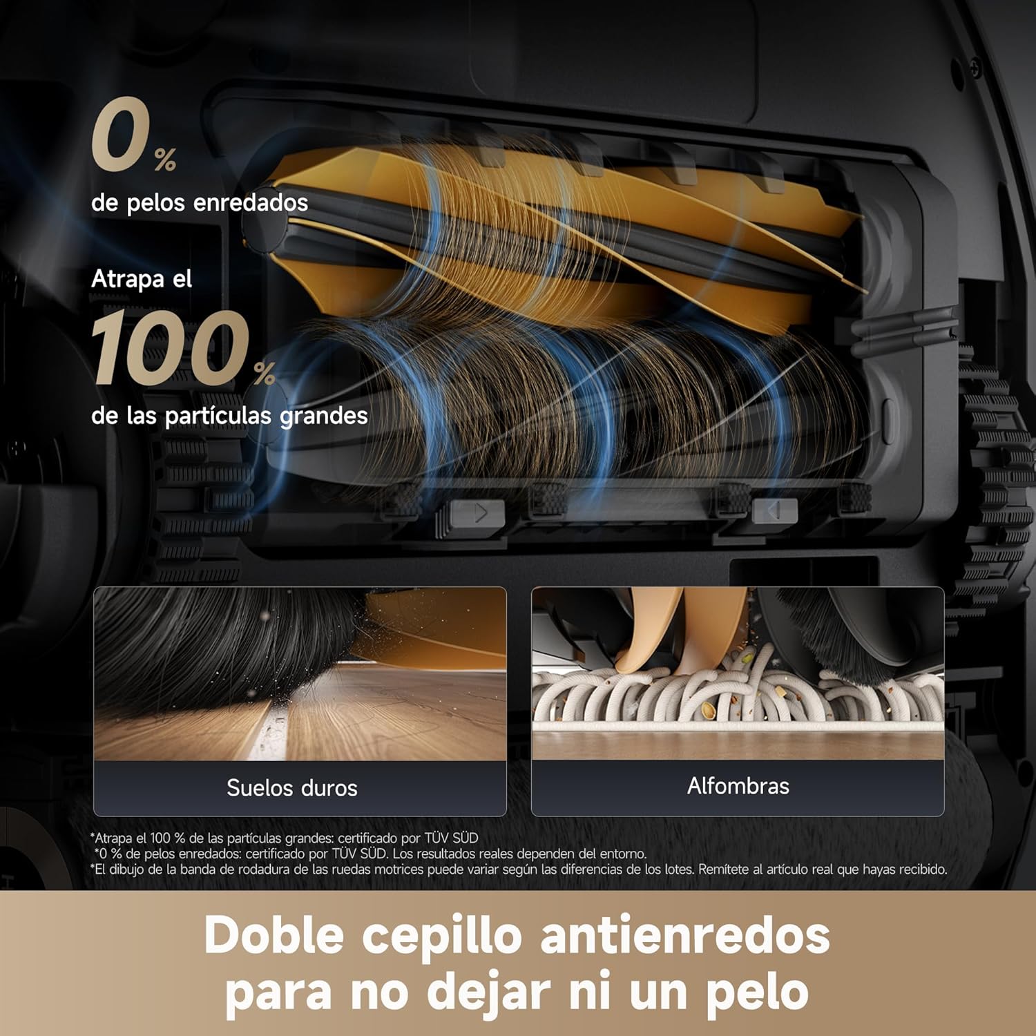 Dreame – Aqua10 Ultra Roller Complete Robot aspirador y fregasuelos negro con base automática para hogar - BricoandPool